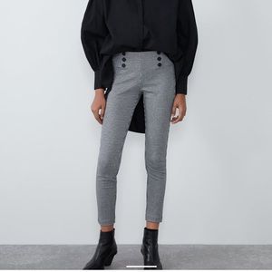 Zara Women mid-rise Gingham legging black/white